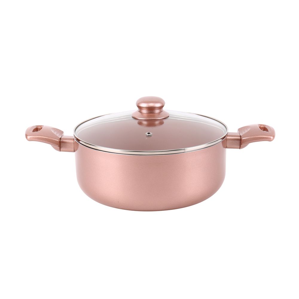 8pc Rose Gold Pan Set - Trendy, Efficient, and Healthier Cooking
