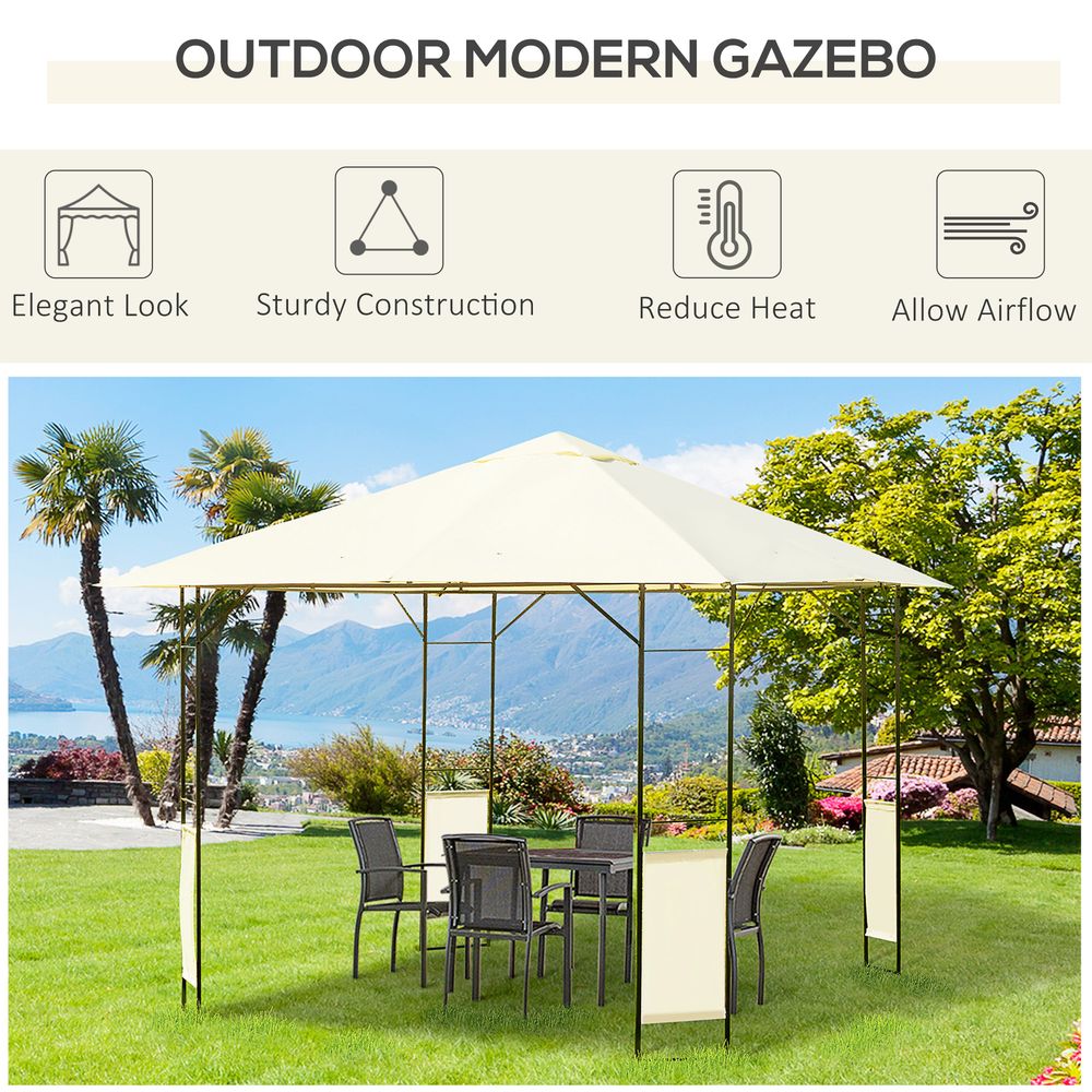 Outdoor Gazebo for Garden Party Tent, Wedding Canopy Pavilion Cream-white