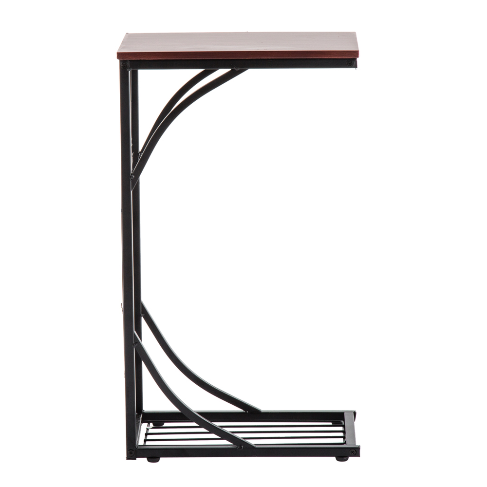Leaf Pattern Iron Side Table Coffee Table Brown 54*30.5*21CM