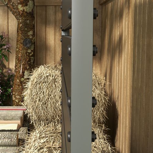 Outsunny Raised Garden Bed with Trellis Standing Patio Planter Box Black