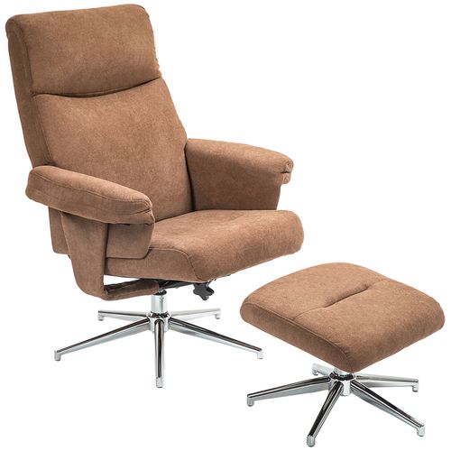 HOMCOM Recliner Chair with Footstool with Adjustable Back