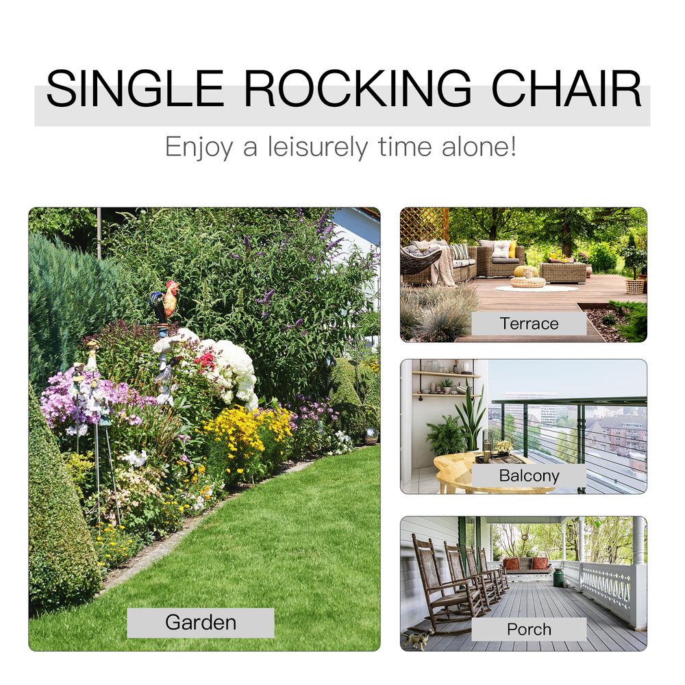 Stylish Garden Rocking Chair: Outdoor Swing, Wooden Rocker for Balcony, Deck