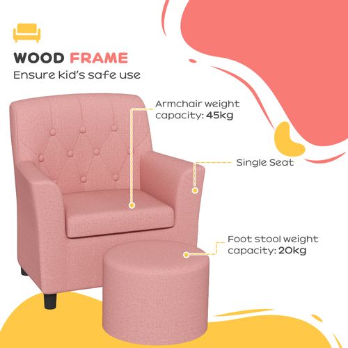 AIYAPLAY Kids Sofa Set with Footrest for Playroom Bedroom