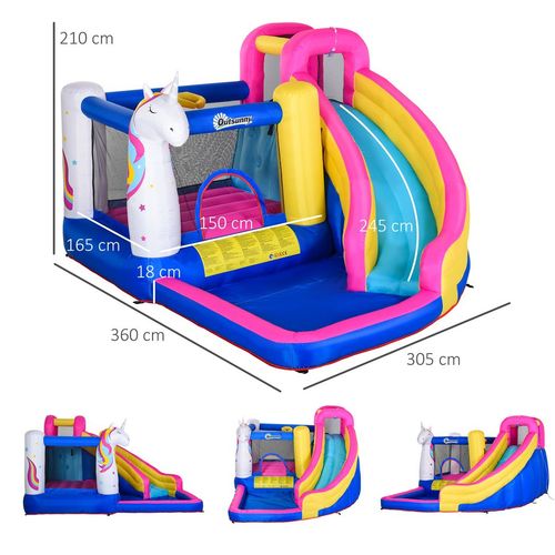 Outsunny 5 in 1 Bouncy Castle for Children with Blower, for Ages 3-8 Years