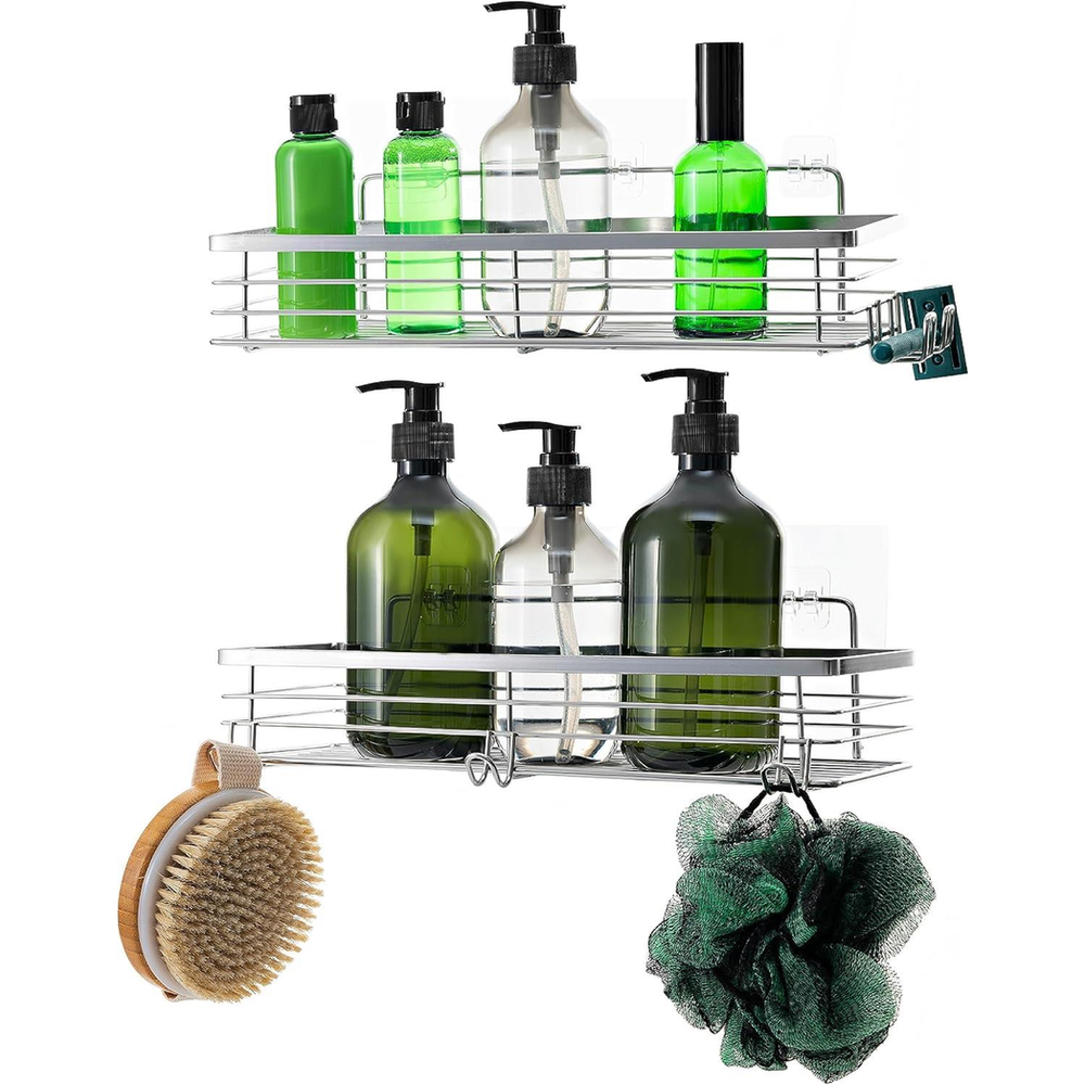 Set of 2 Stainless Steel Shower Caddy