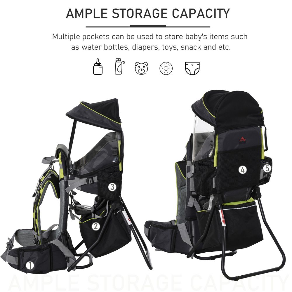 Baby Hiking Backpack Carrier Detachable Rain Cover for Toddlers HOMCOM