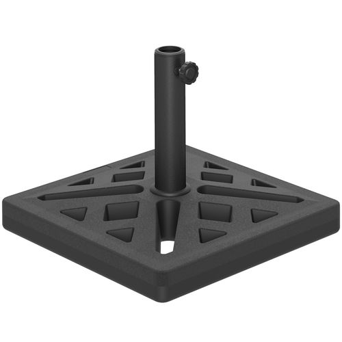 Outsunny Parasol Base 15kg Garden Umbrella Stand with Cut-Out Design, Black