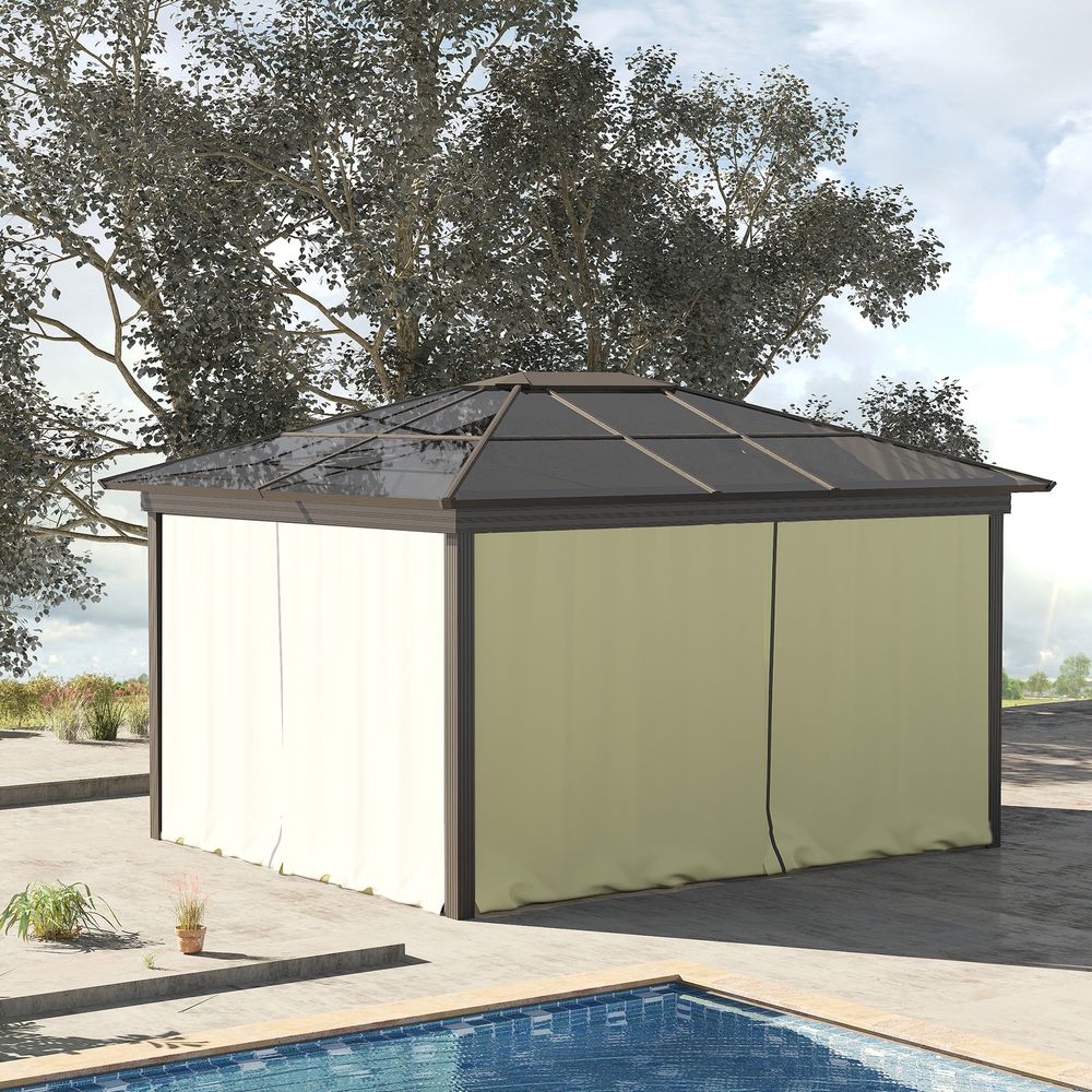 Outsunny 4-Panel Gazebo Curtain - 3x3m, Replacement, Sidewalls