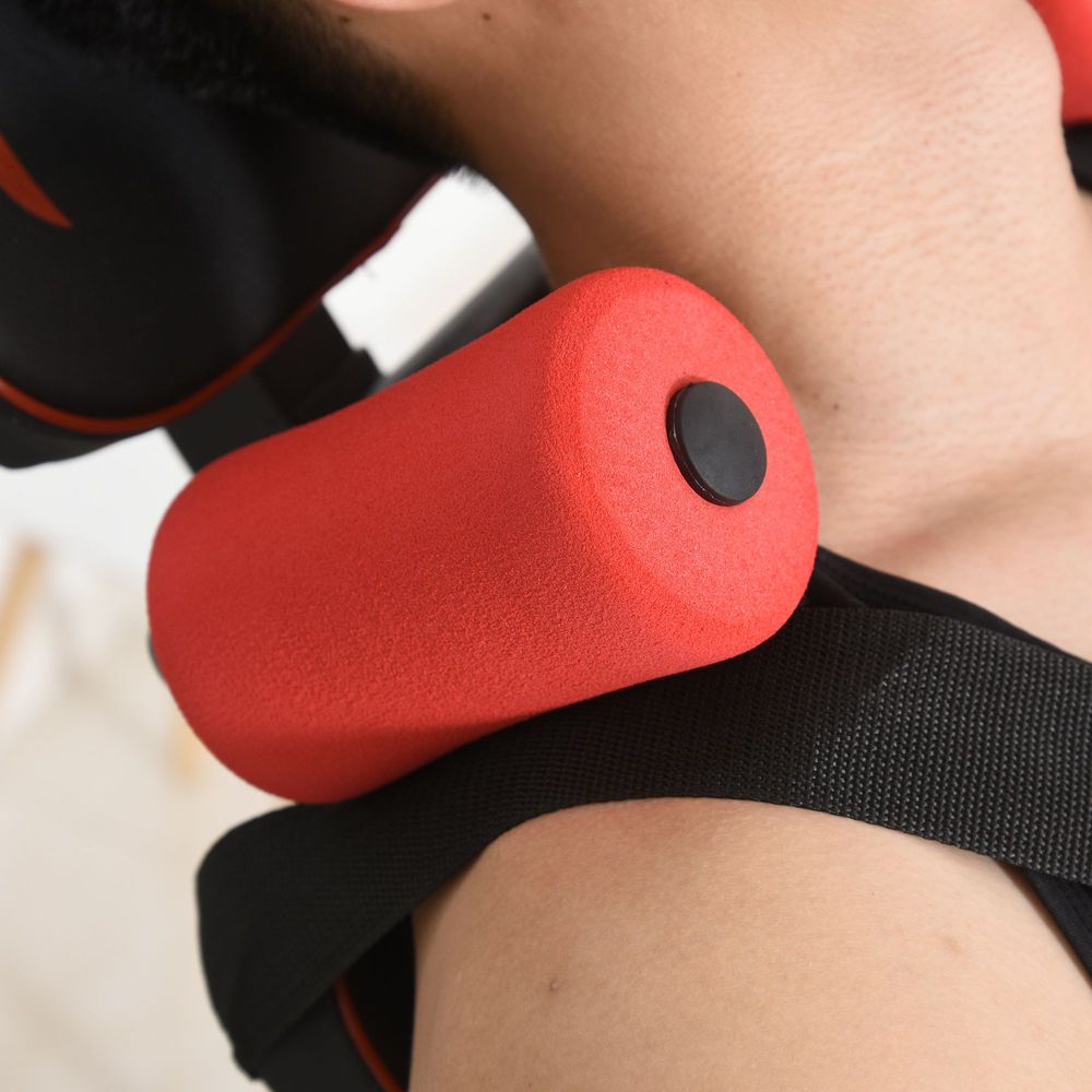 HOMCOM Adjustable Gravity Inversion Table with Safety Belt Red Black
