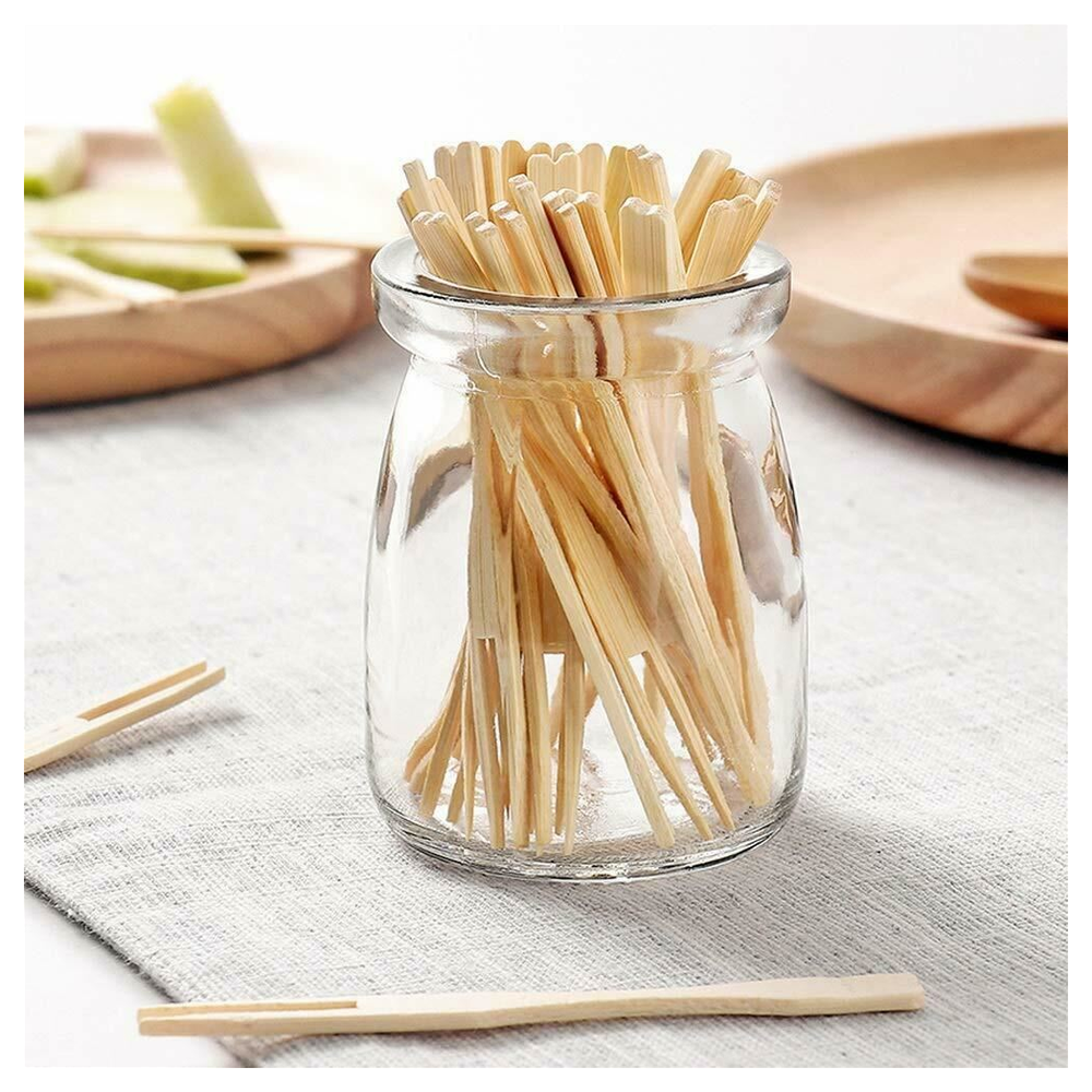 Premium Quality 50-Pack Eco-Friendly Bamboo Skewer Forks - Ideal for BBQs, Parties, and More