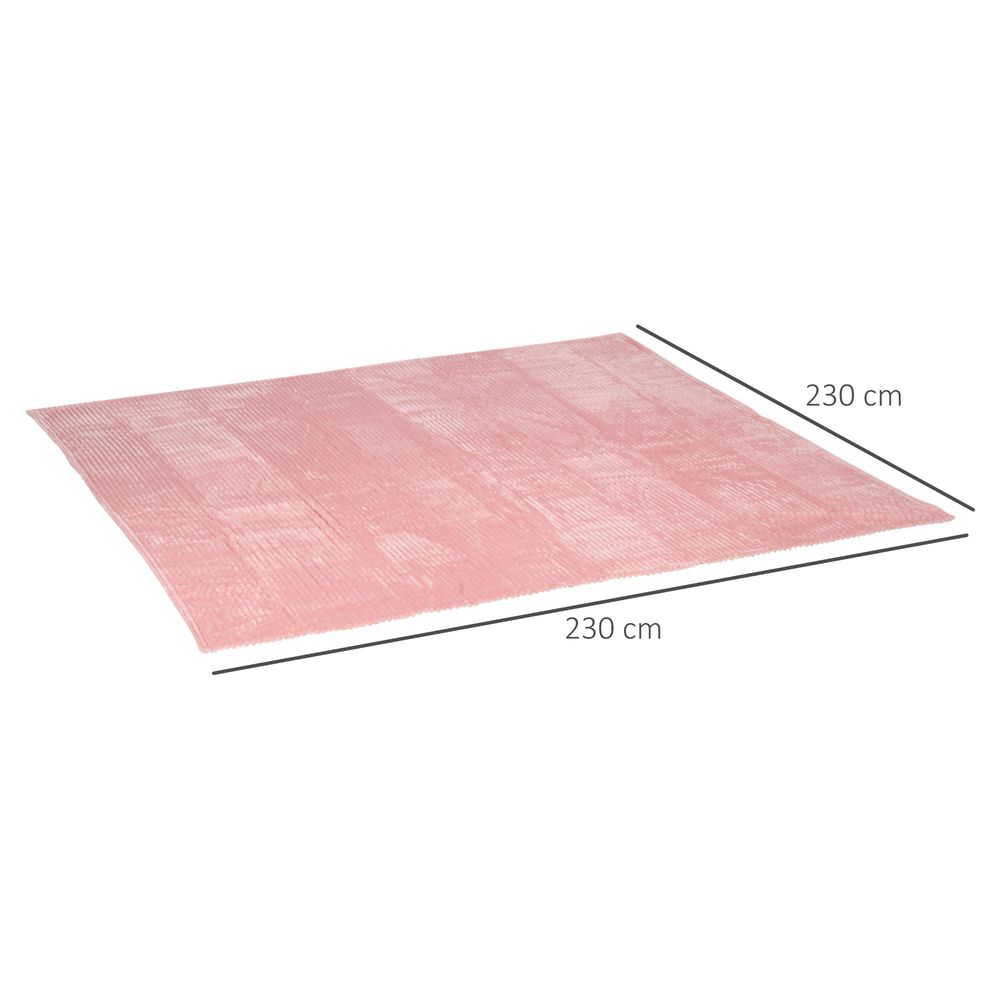 HOMCOM Flannel Fleece Blanket King Size Pink - Warm & Cozy 230 x 230cm - Soft & Versatile Throw for Bed, Sofa, or Outdoors - Machine Washable