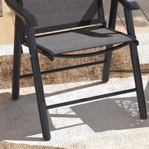 Outsunny 2-PCS Garden Armchairs Outdoor Patio Folding Modern Furniture Grey