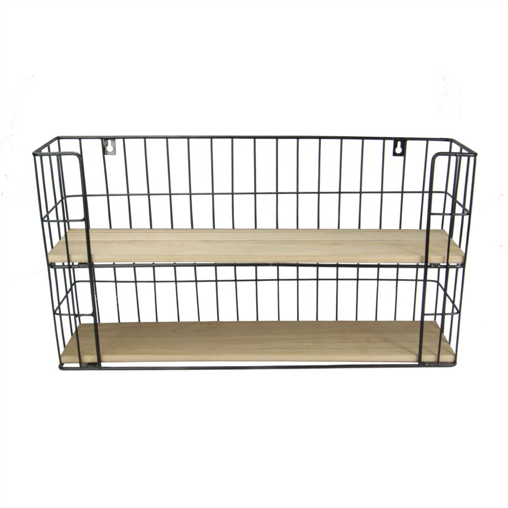 2 Tier Rectangular Floating Shelf | M&W | Stylish Industrial Decor | Rustic & Modern Home | Easy Install | Declutter Space