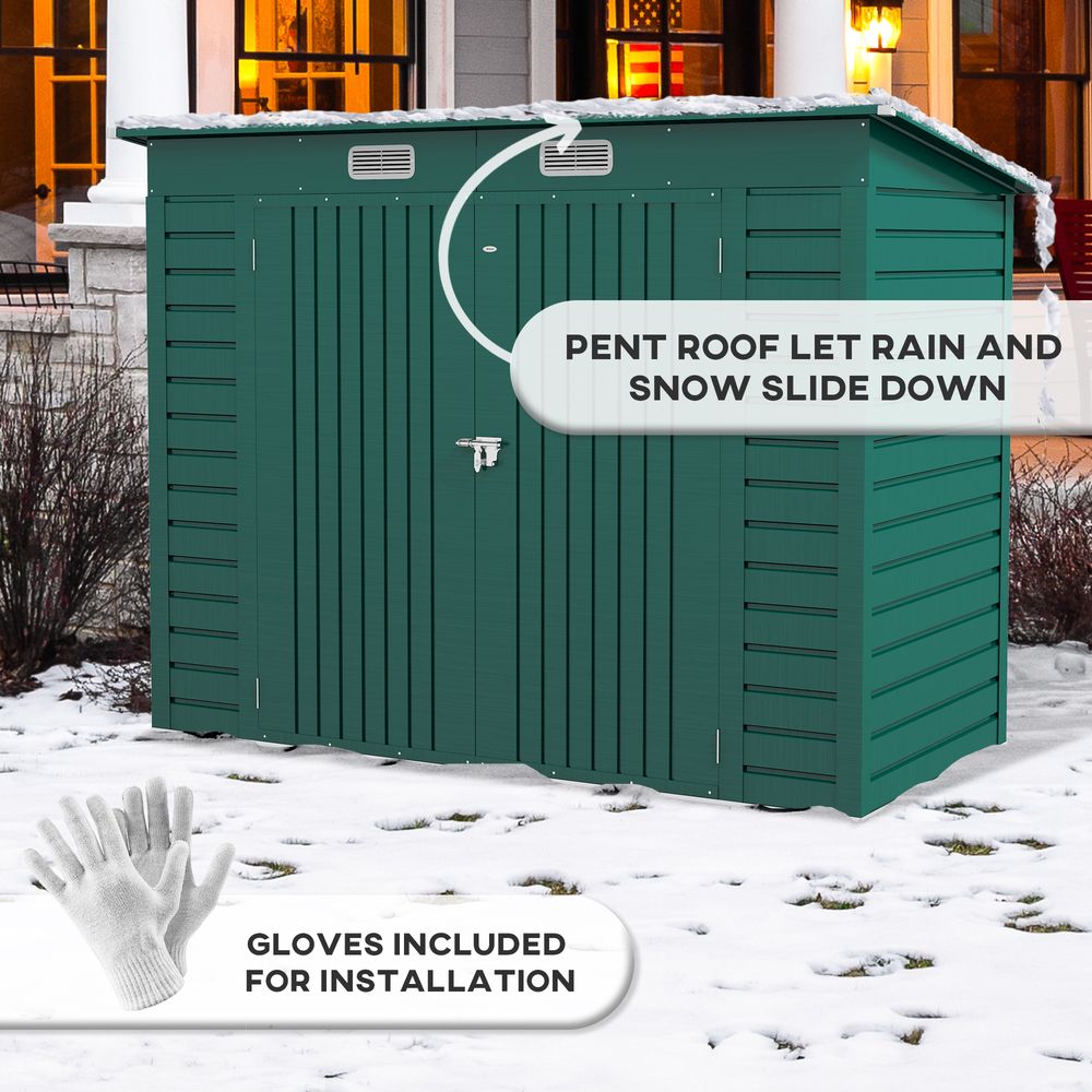 Outsunny 8x4FT Metal Garden Shed w/ Double Doors & 2 Vents - Durable Storage for Gardening Tools