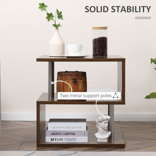 HOMCOM Coffee End Table Side TV Sofa Stand Living Room Office Furniture Brown