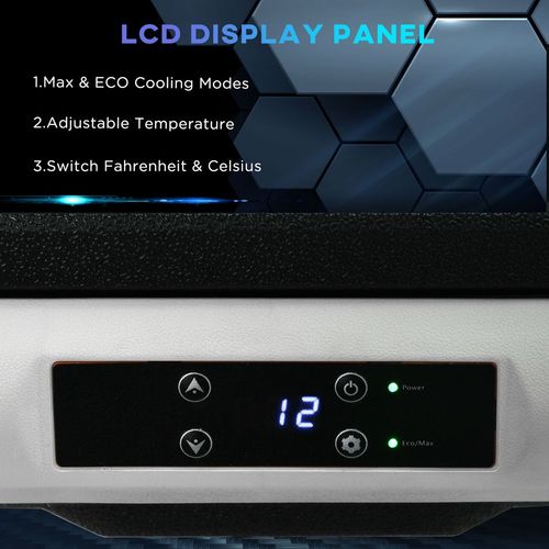 Outsunny 30L Car Refrigerator, Portable Compressor Car Fridge Freezer, Electric Cooler Box with 12/24V DC and 110-240V AC for Camping, Driving, Picnic, Down to -20℃