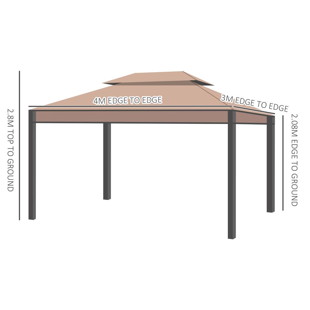 Premium 3x4m Metal Gazebo: Strong, Stylish Shade Pavilion