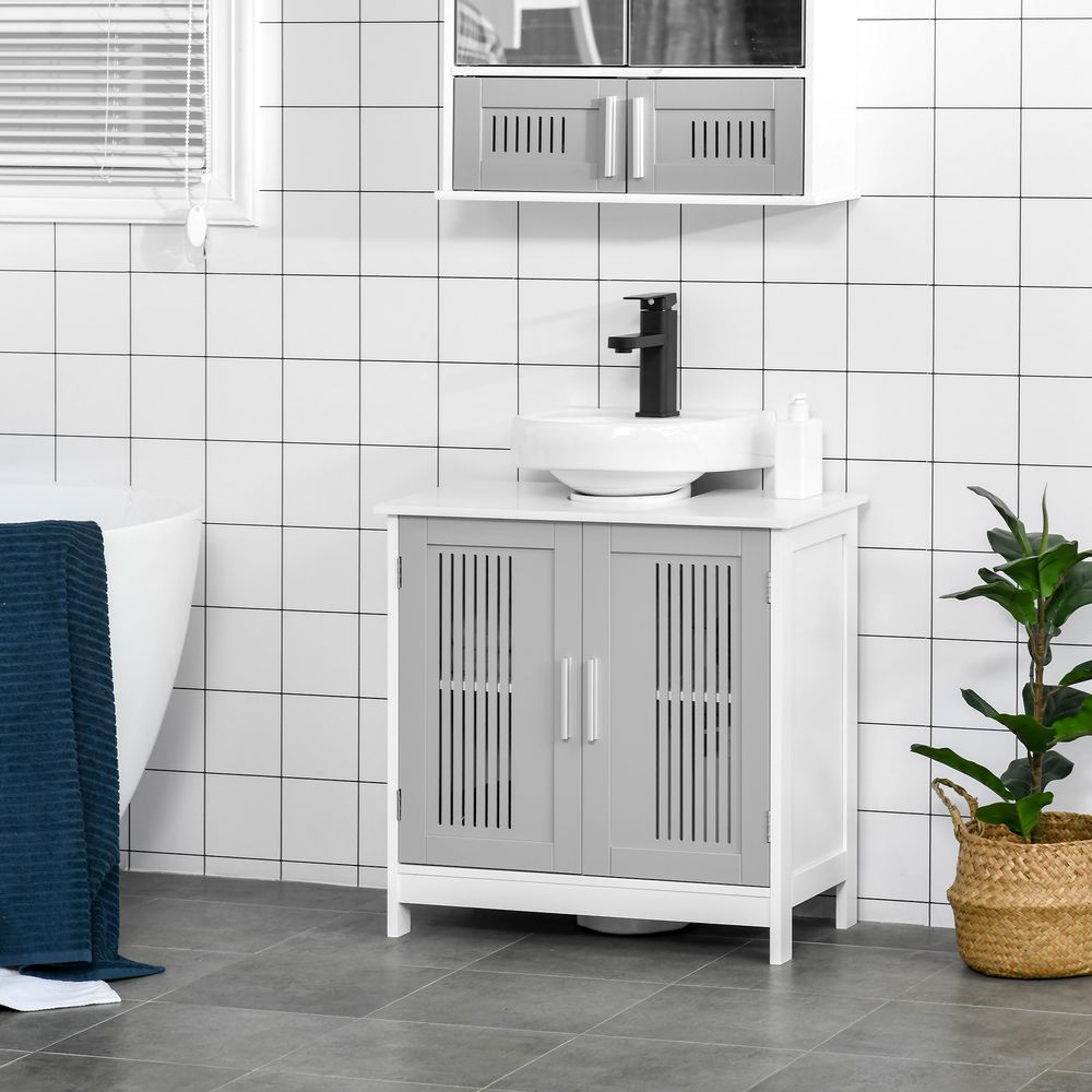Premium Bathroom Vanity Unit, Space-Saving Under Sink Cabinet, Modern Design, White