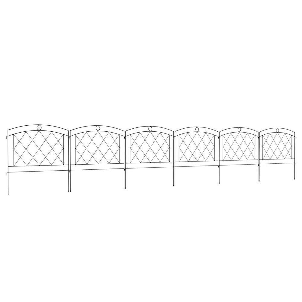 Premium Outsunny Metal Decorative Garden Fencing: 6PCs 24in x 12ft - Best Quality