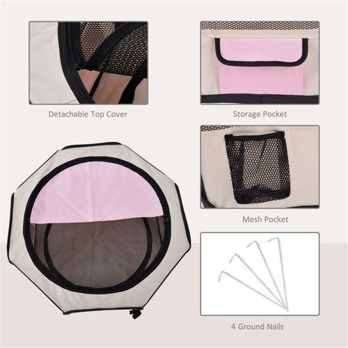 Pet Carrier Pet Playpen Beige and Pink 90 x 41 Hcm
