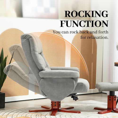 HOMCOM Recliner Chair with Footstool, Backrest Adjustable, Armchair