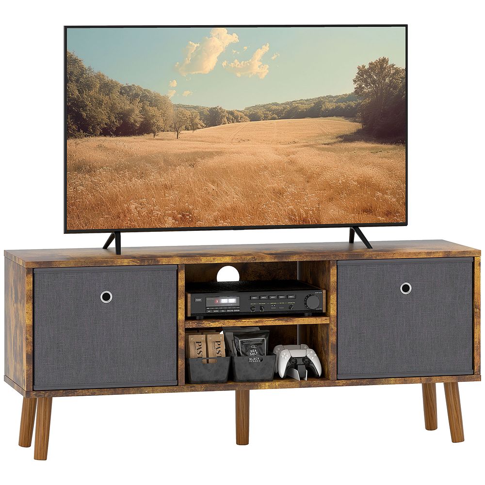 HOMCOM Modern TV Cabinet Stand w/ Shelves & Drawers, Bedroom