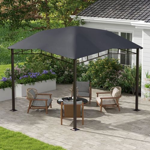 Outsunny 3x3(m) Outdoor Patio Gazebo Pavilion Canopy Tent Steel Frame Grey
