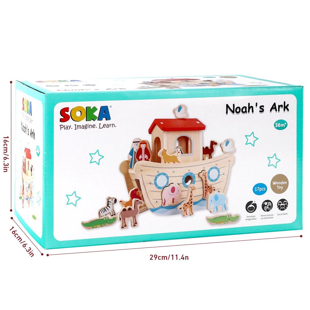 SOKA Noah's Ark - Interactive Storytelling Playset for Hours of Creative Fun - Certified Quality Wooden Toys - Ideal Gift