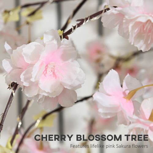 HOMCOM 180cm Cherry Blossom Tree Light with 350 LED Lights Fake Sakura Tree