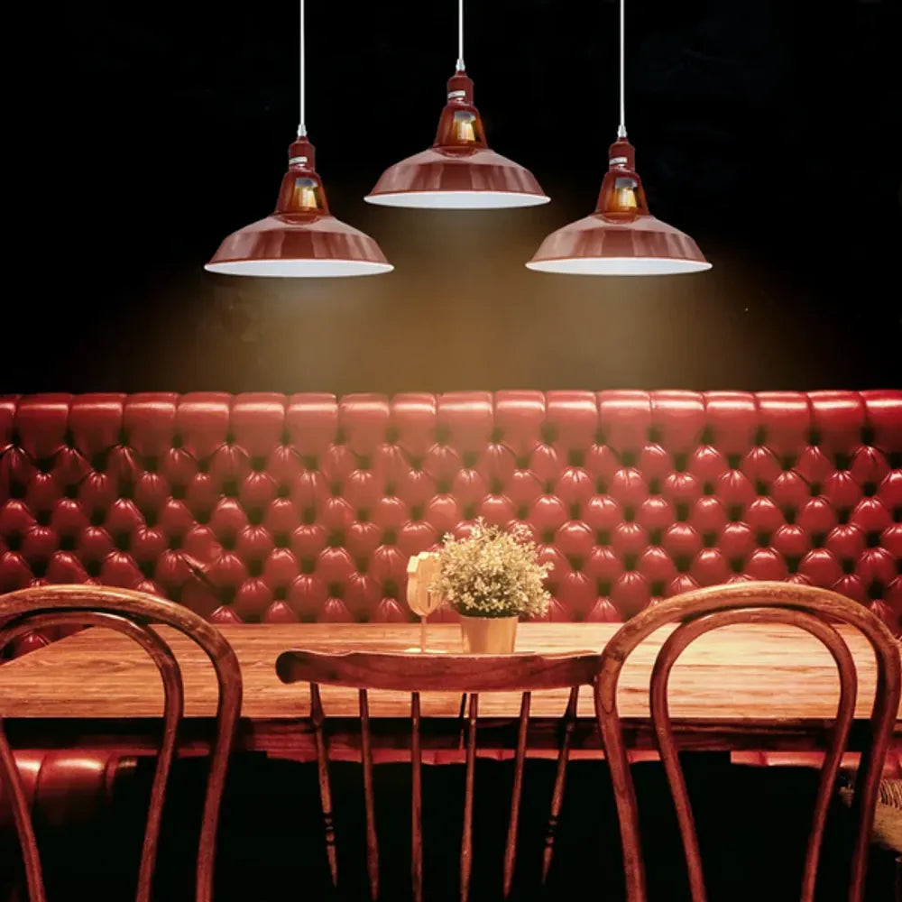 Industrial Vintage Loft Kitchen Bar 3 Lights Fittings Ceiling Lights Chandelier Barn-slotted Metal Light Shade