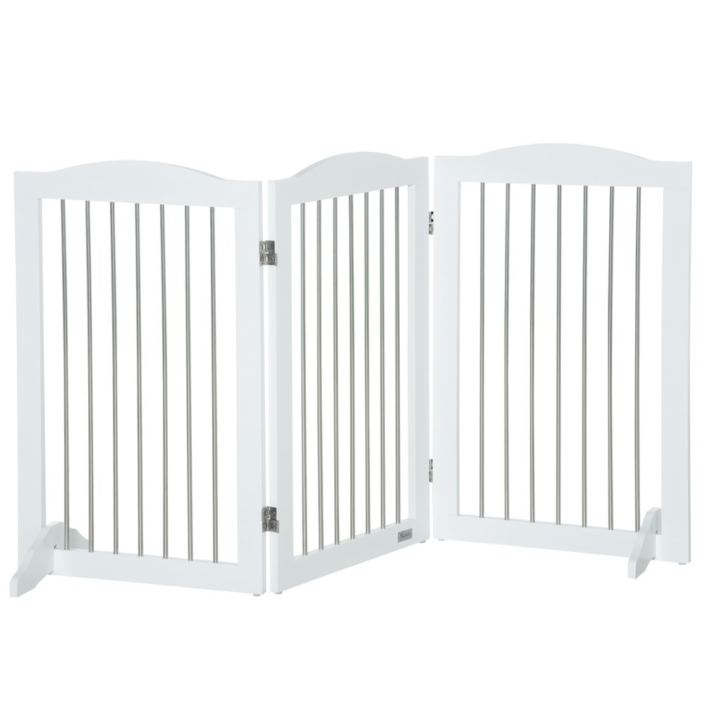 Premium Quality, Foldable Dog Gate - Ideal for Doorways, Stairs, Halls - White