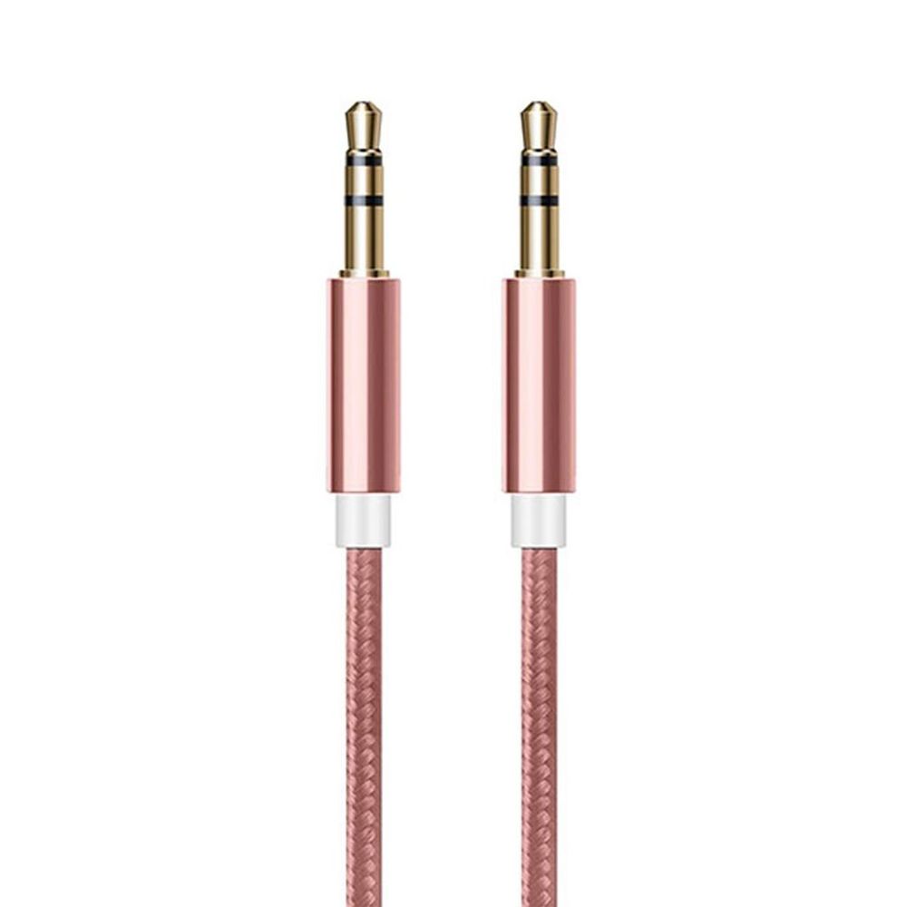 FX Powabud Aux-In-Cable 3.5mm Braided, Rose Gold - High-Quality Audio for Mobile Devices