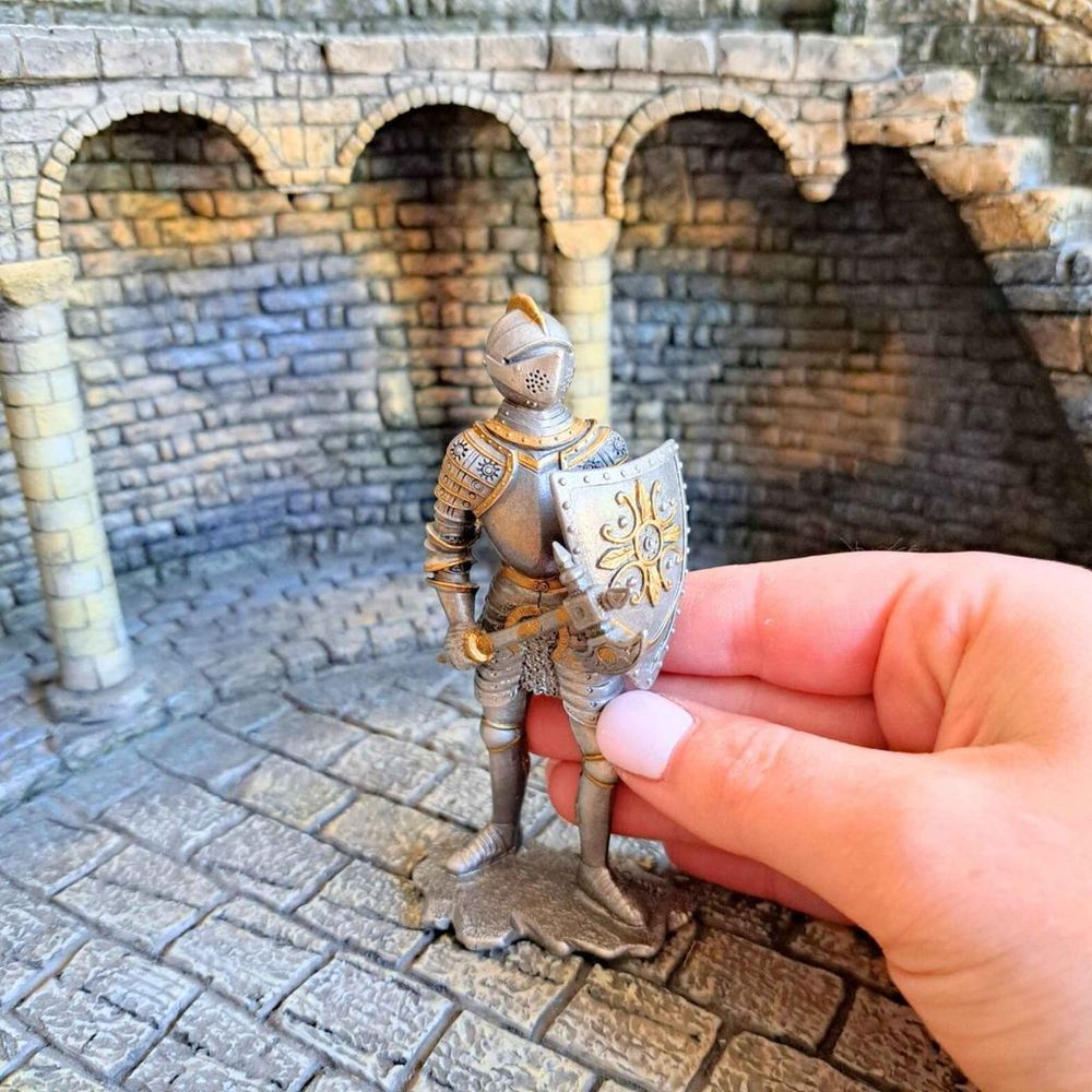 Knight With Battleaxe (hand-cast statue sculpture) 10cm Height
