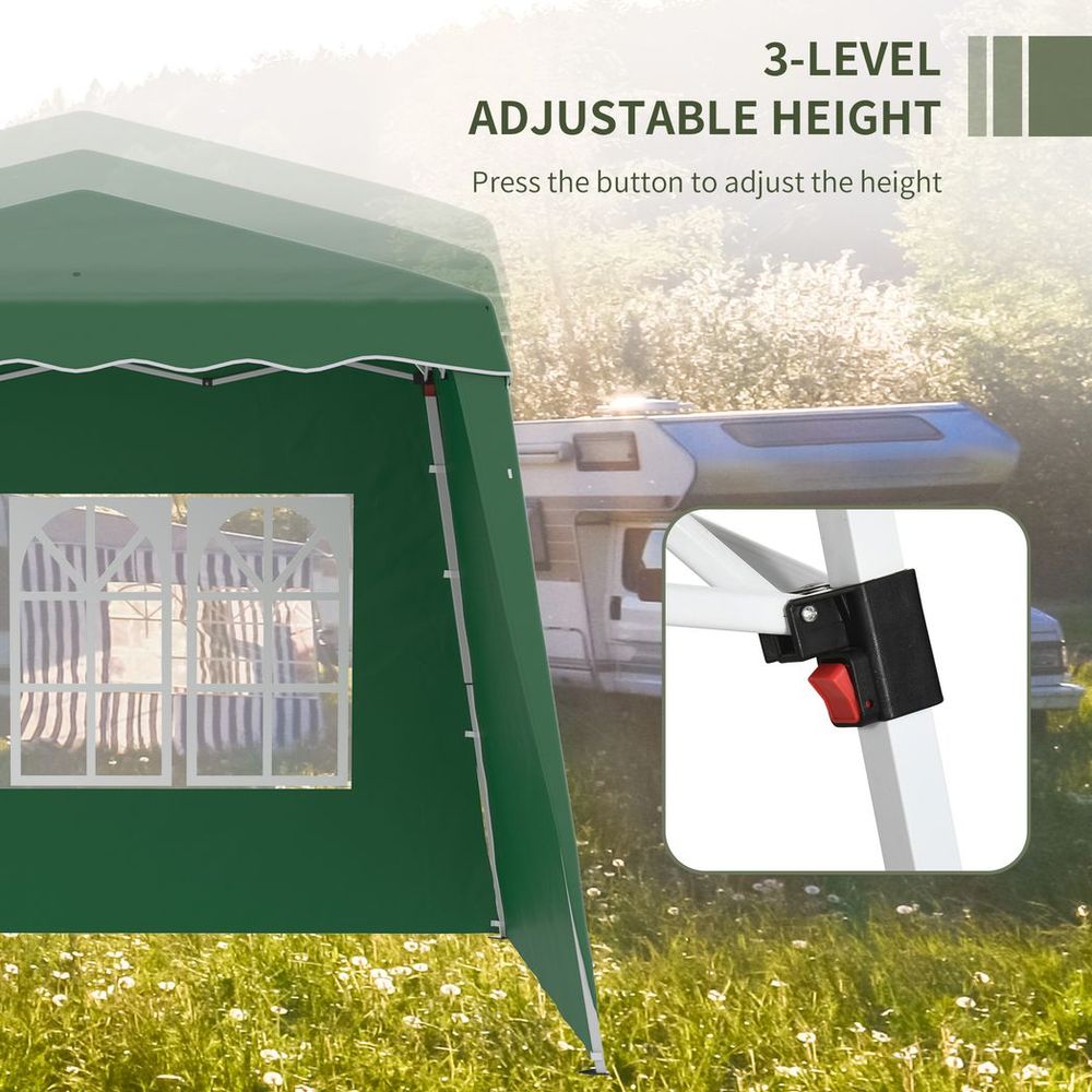 Premium 2.4 x 2.4m UV50+ Green Gazebo Tent: Carry Bag & Easy Set-Up
