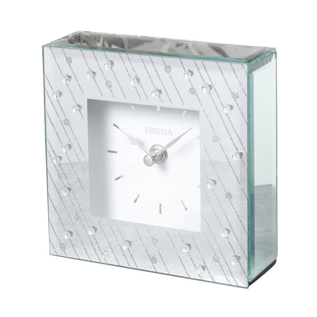 Hestia Mirror Glass Raindrop Design Mantel Clock