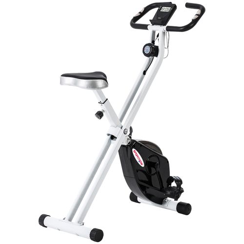 SPORTNOW Folding Exercise Bike with Heart-Rate Sensor for Home Use