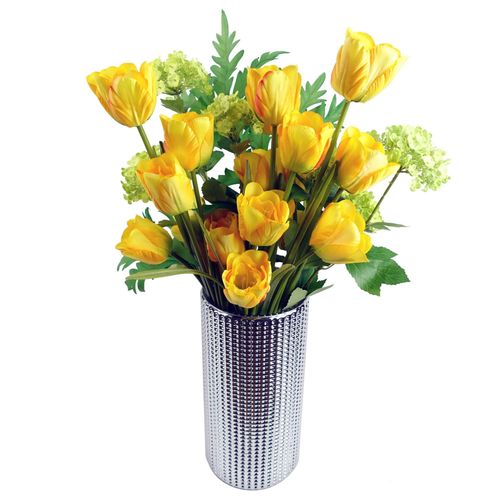 Pack of 6 x 80cm Artificial Tulip Yellow Stem