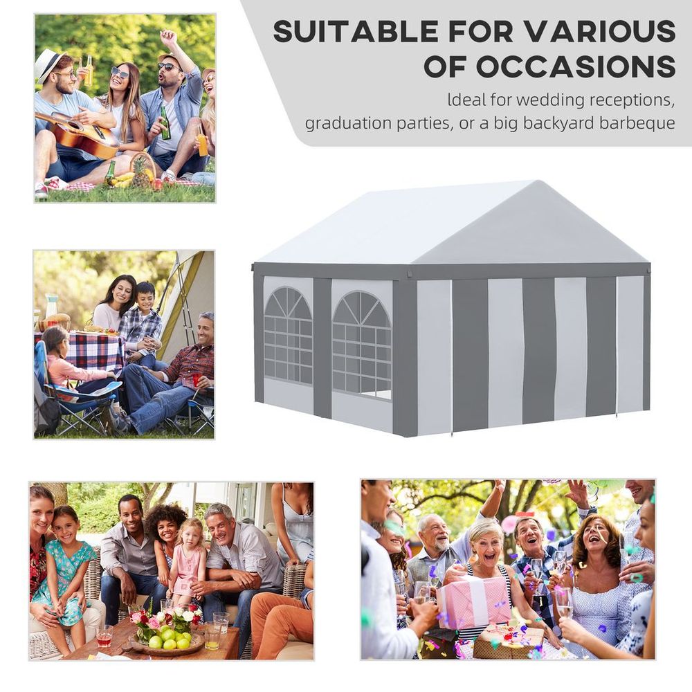 High Quality 4x4m Party Tent, Marquee Gazebo with Sides, Windows & Doors