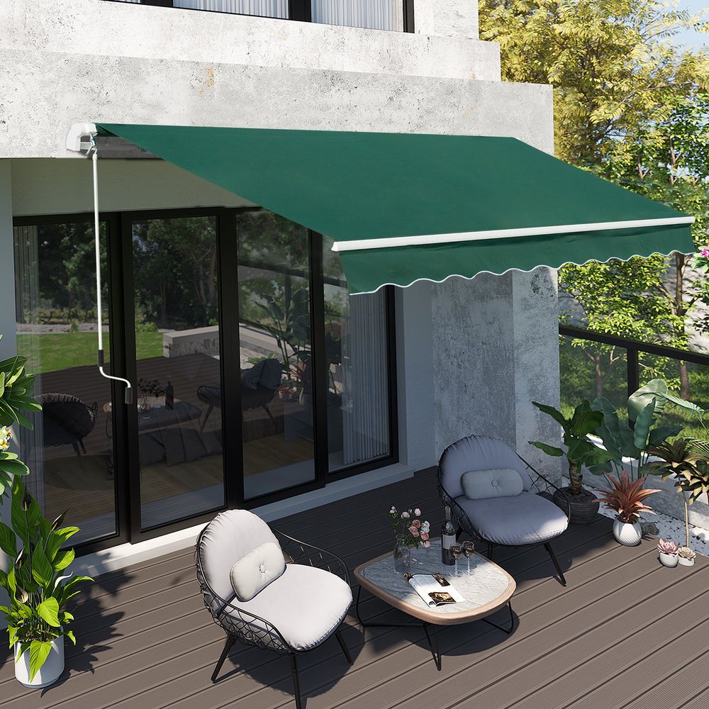 Premium 4x2.5m Retractable Awning - Sunshade Canopy & Crank Handle - High Quality, Easy Installation