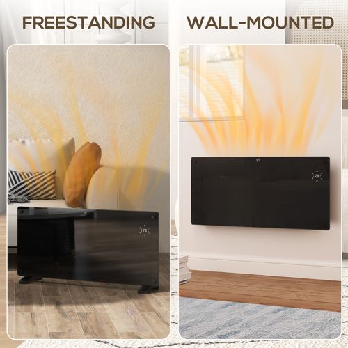 HOMCOM 1500W Electric Space Heater Radiator Wifi Smart App 24Hr 7 Day Timer