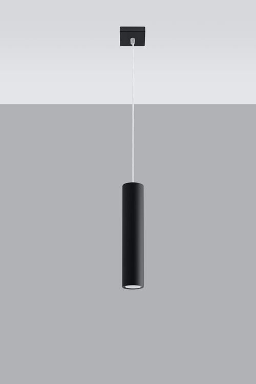 Pendant lamp LAGOS 1 Black Round Tube Shape Modern Loft Design LED GU10