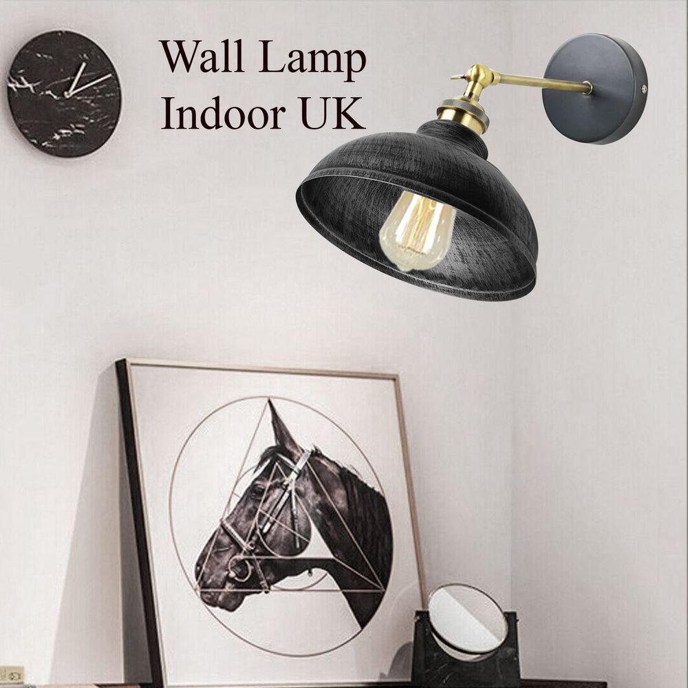 Vintage Industrial Curvy Dome E27 Adjustable Wall Light ~1220