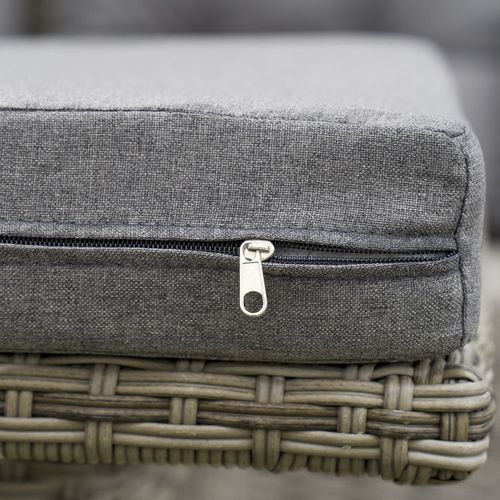 Outsunny 6 PCs Rattan Garden Furniture Sectional Corner Sofa, Light Grey