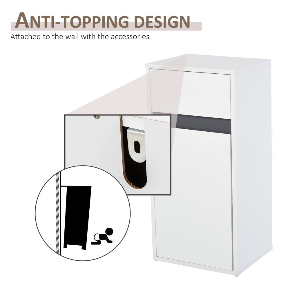 HOMCOM Modern Minimalistic Bathroom Storage Cabinet w/Drawer Cupboard Adjustable Shelf Door Home Organiser Sleek Beautiful Freestanding Compact White