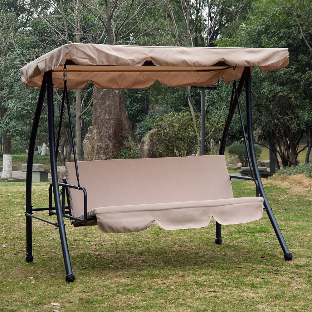 Convertible 3 Seater Patio Swing Chair with Canopy - Relax in Style