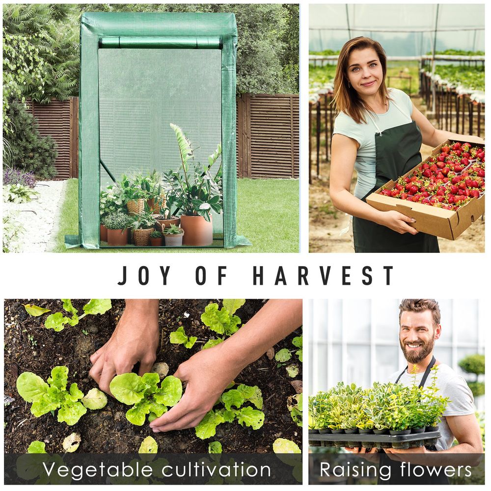Portable PVC Grid Greenhouse - Protect Your Plants, Flowers & Produce from Wind & Rain - Compact & Durable Steel Frame - Easy Access Door