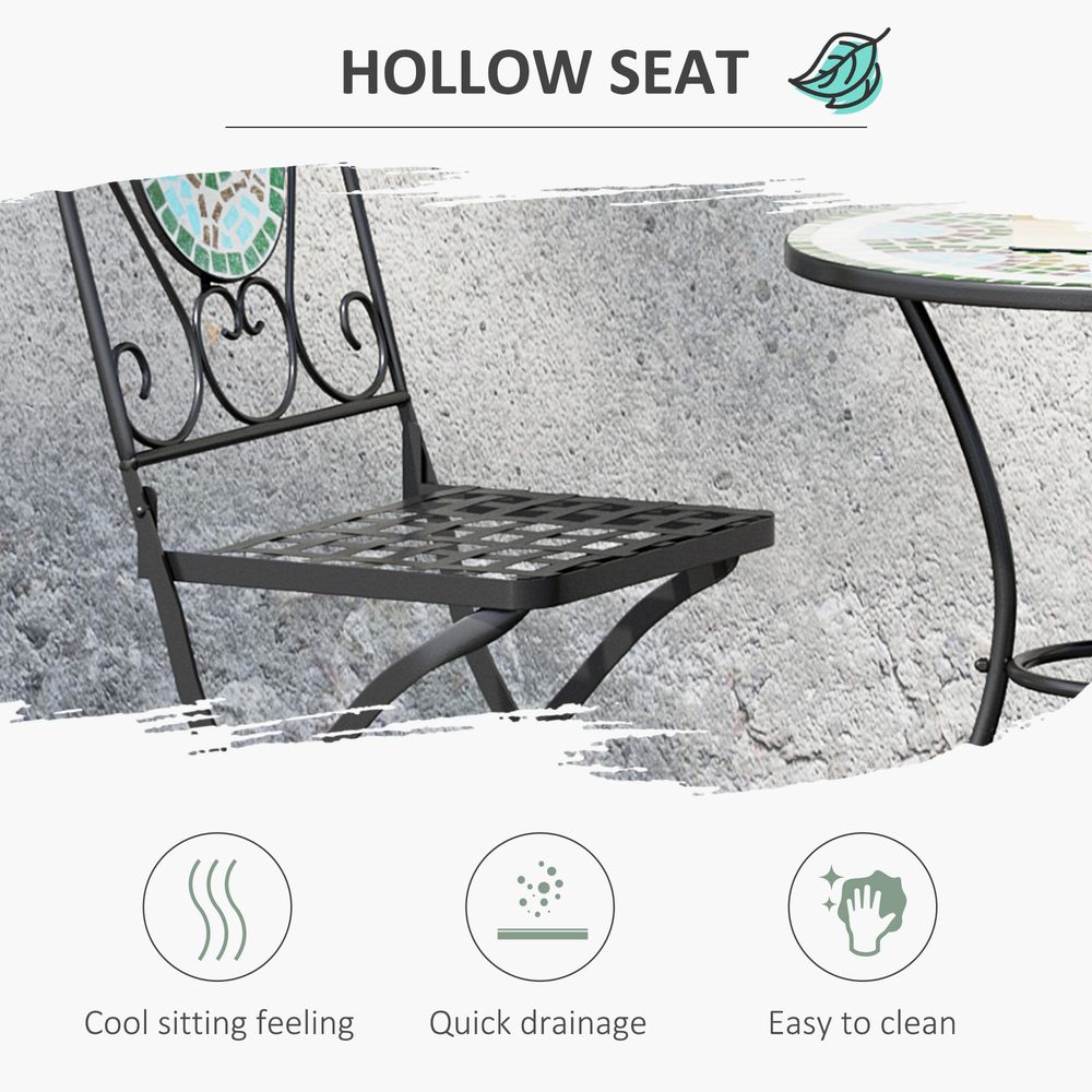 Premium 3pc Bistro Set: Folding Chairs, Patio Furniture, Outdoor - High Quality!