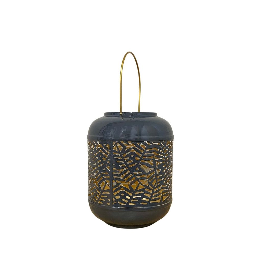 Synergy Leaf Lantern - Create Captivating Shadows - Best Quality - 12cm Base Diameter - 23cm Height - Gold Inner - 13.5cm Handle