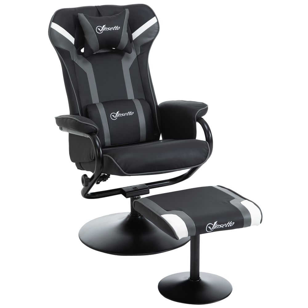 Premium Racing-Style Video Game Chair Set, Deep Grey - High Quality & Comfort