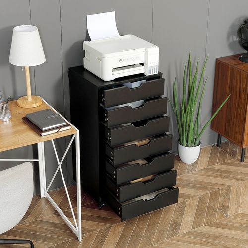 Vinsetto Mobile Filing Cabinet, 7-drawer File Cabinet with Wheels